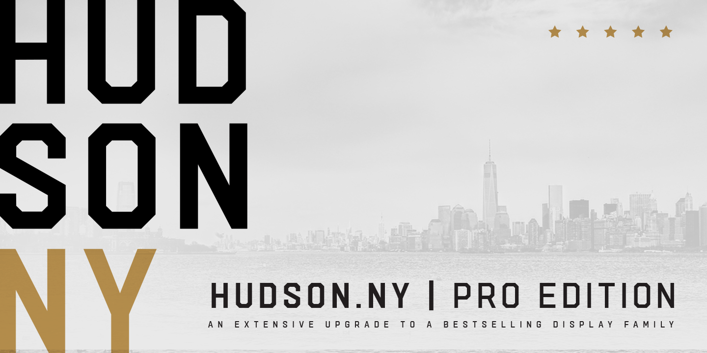 Beispiel einer Hudson NY Pro Serif-Schriftart